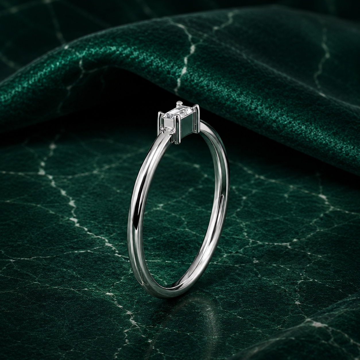 The "Lia" Baguette Lab Grown Diamond Solitaire Stacker