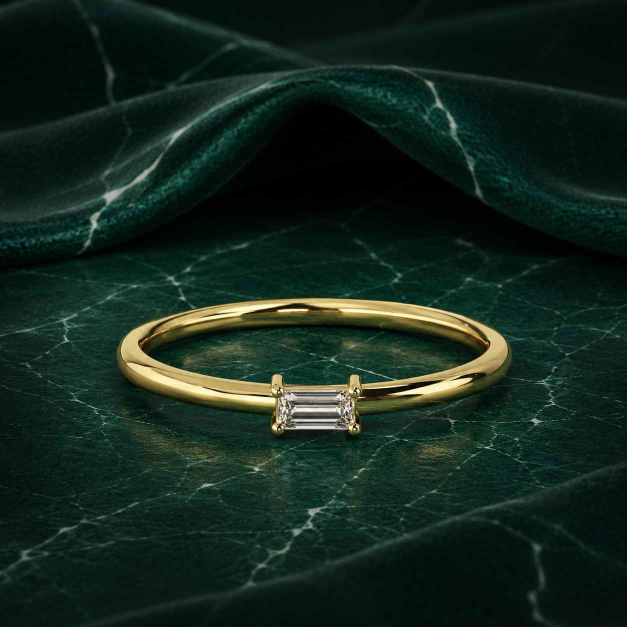 The "Lia" Baguette Lab Grown Diamond Solitaire Stacker