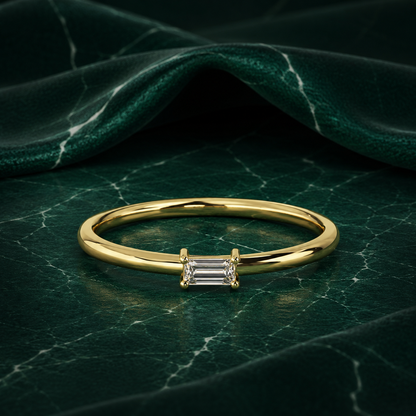 The "Lia" Baguette Lab Grown Diamond Solitaire Stacker