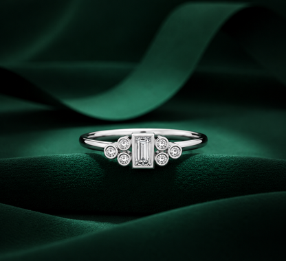 Baguette & Round Lab Grown Diamond Ring