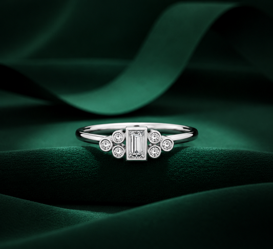Baguette & Round Lab Grown Diamond Ring