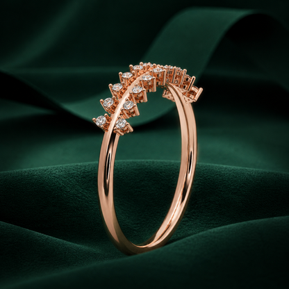 Delicate Curved Branch Lab Grown Diamond Wedding Ring