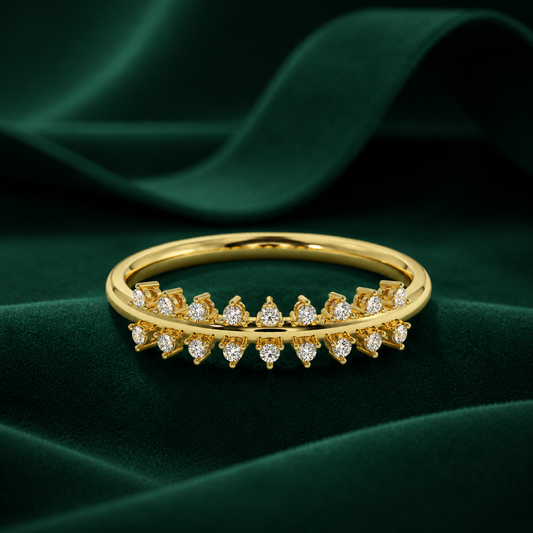 Delicate Curved Branch Lab Grown Diamond Wedding Ring