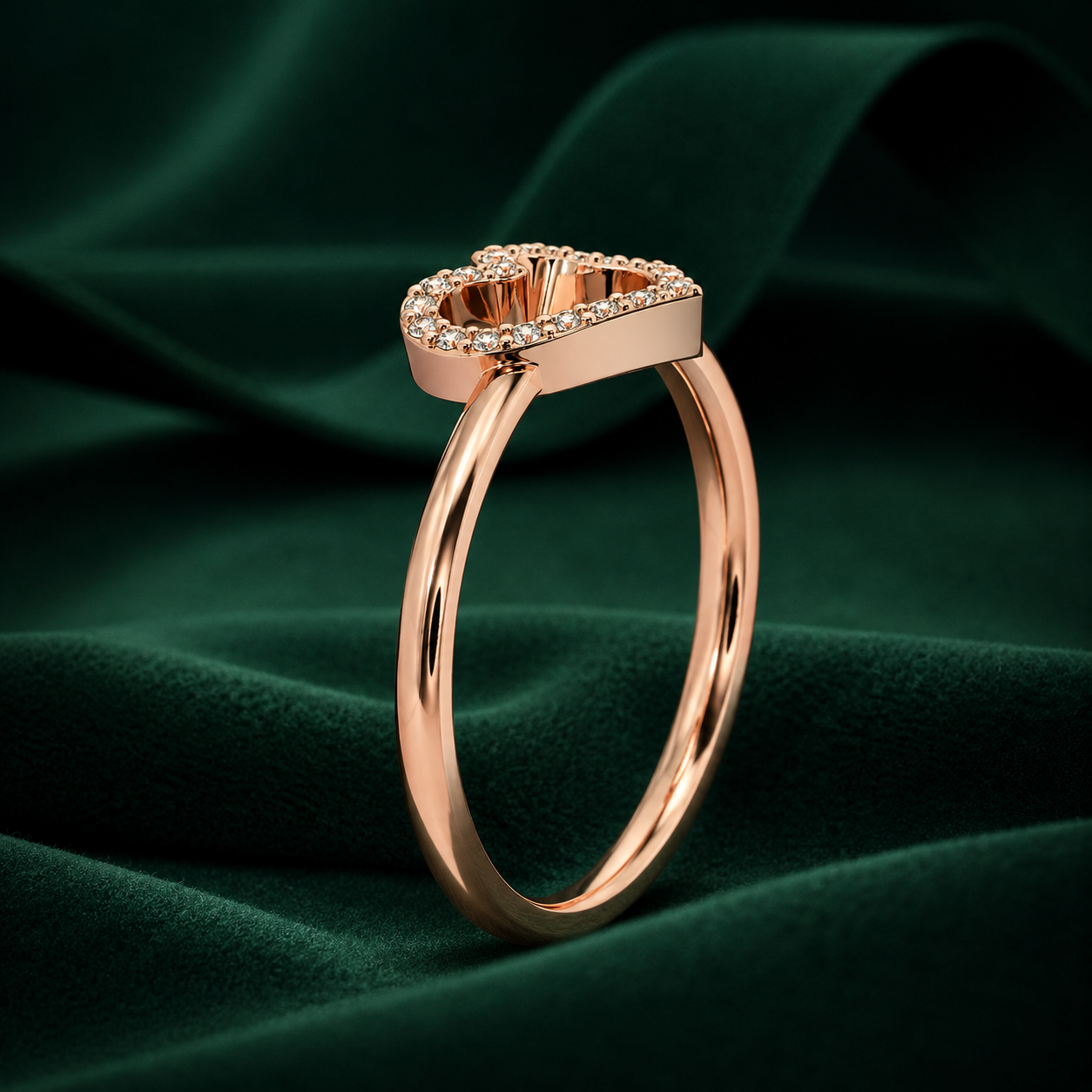 Open Heart Lab Grown Diamond Ring