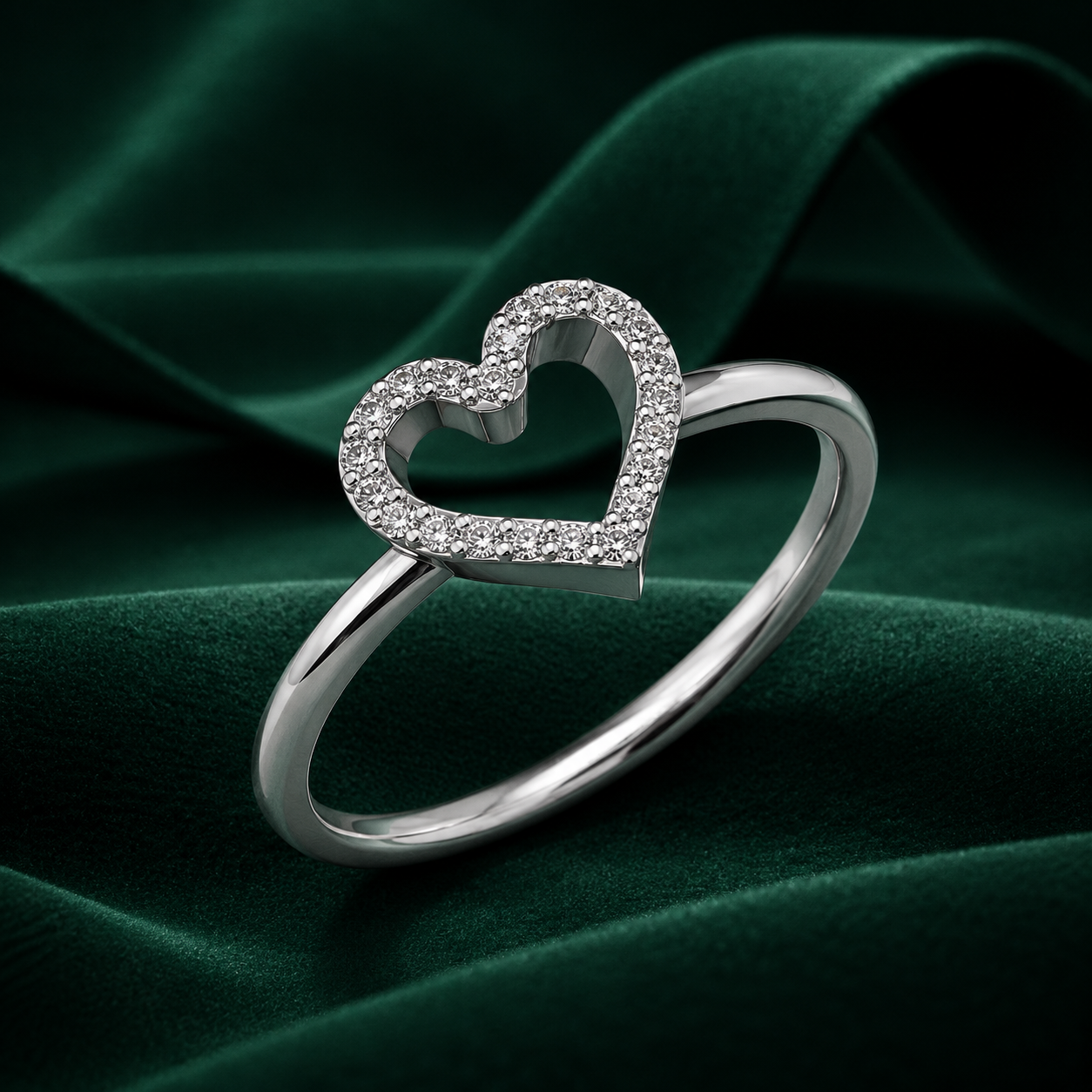 Open Heart Lab Grown Diamond Ring