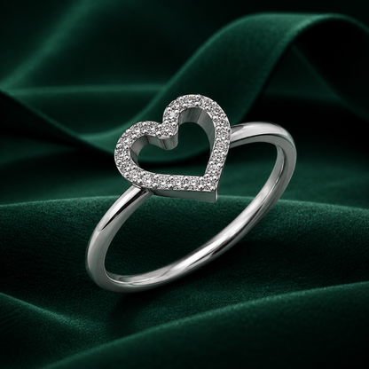 Open Heart Lab Grown Diamond Ring