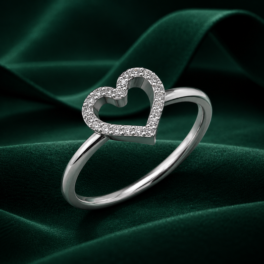 Open Heart Lab Grown Diamond Ring
