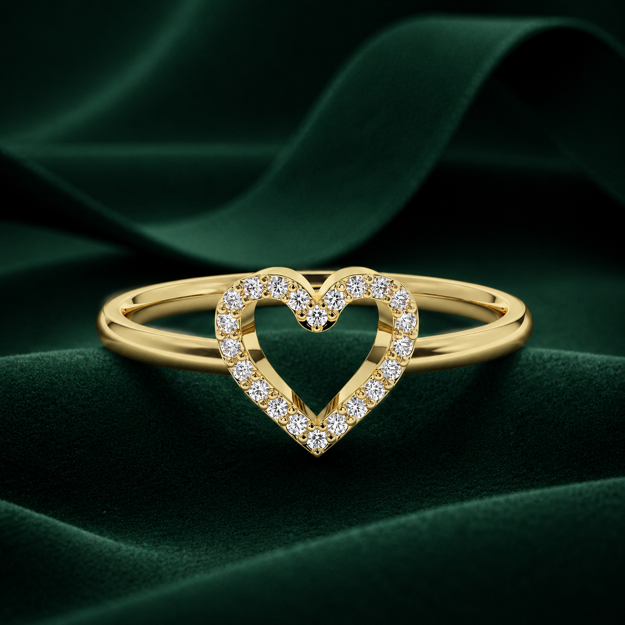 Open Heart Lab Grown Diamond Ring