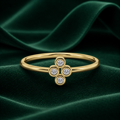 Bezel Set Quad Lab Diamond Stacking Band