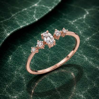 Oval & Round Cluster Lab Grown Diamond Ring