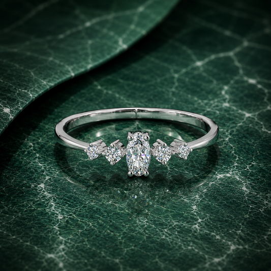 Oval & Round Cluster Lab Grown Diamond Ring