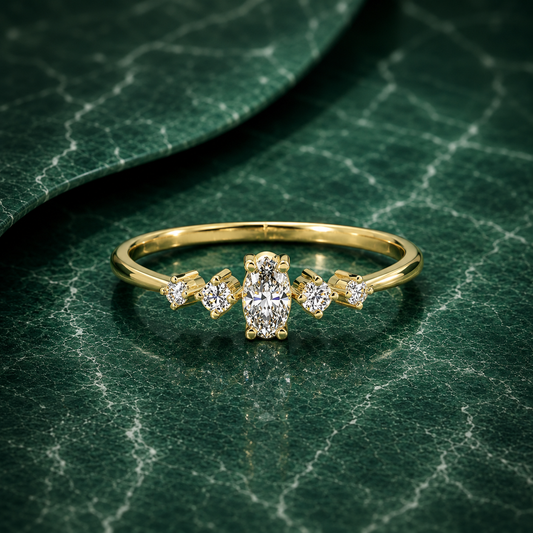 Oval & Round Cluster Lab Grown Diamond Ring