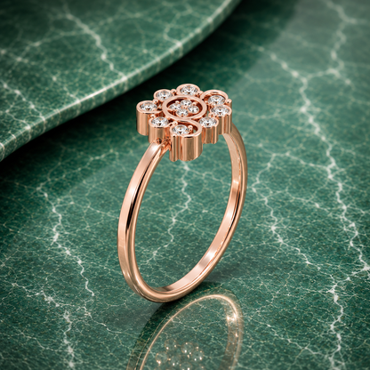 Swirl Cluster Lab Grown Diamond Ring
