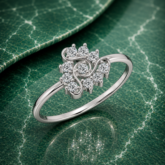 Swirl Cluster Lab Grown Diamond Ring