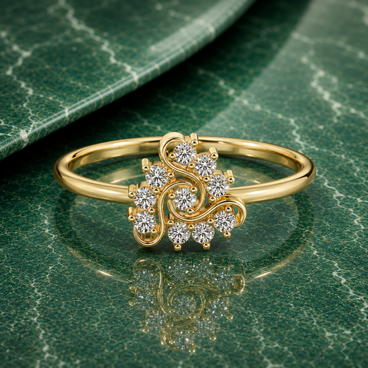Swirl Cluster Lab Grown Diamond Ring
