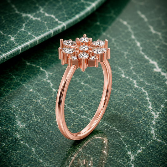 Sunburst Flower Lab-Grown Diamond Ring