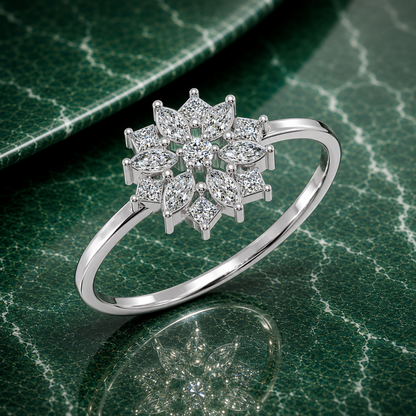 Sunburst Flower Lab-Grown Diamond Ring