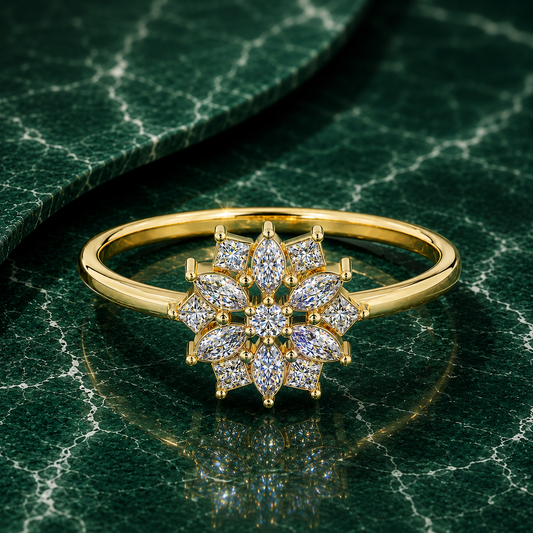 Sunburst Flower Lab-Grown Diamond Ring