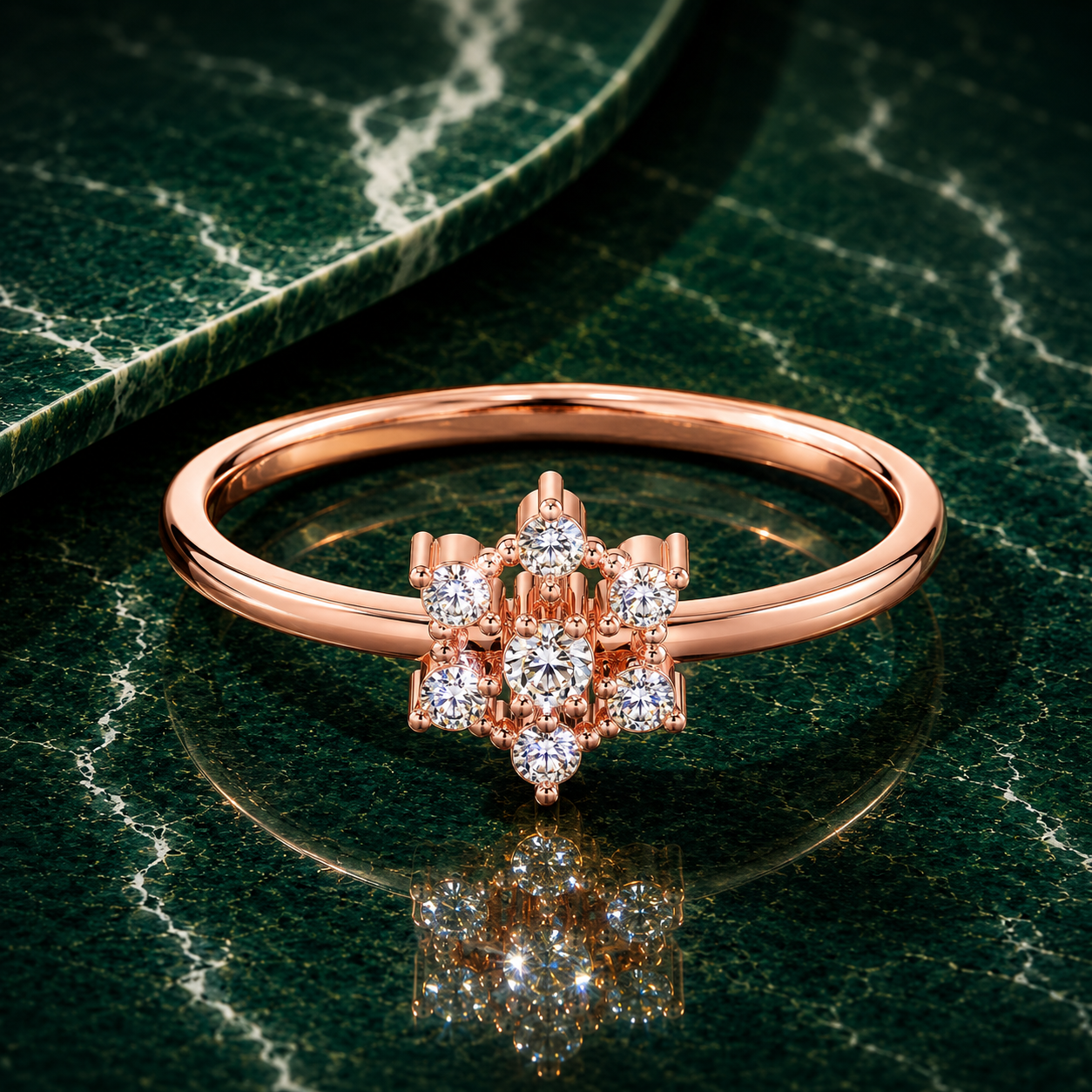 Celestial Snowflake Diamond Ring