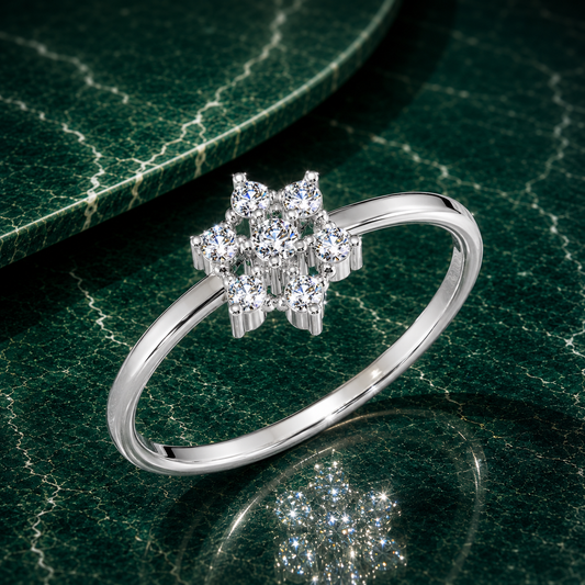 Celestial Snowflake Diamond Ring