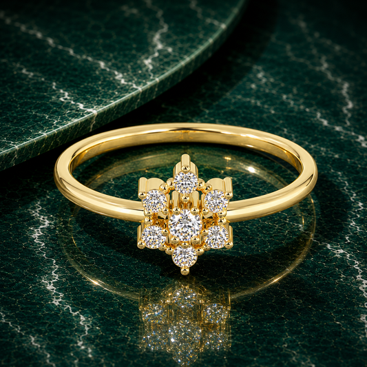Celestial Snowflake Diamond Ring