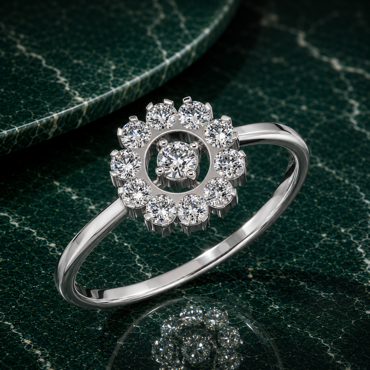 Glemzee Floating Halo Diamond Ring
