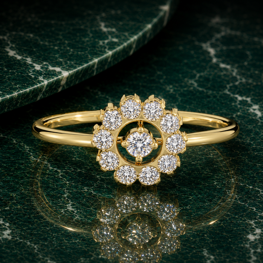 Glemzee Floating Halo Diamond Ring