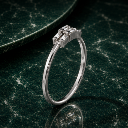 Minimalist Baguette Cluster Ring
