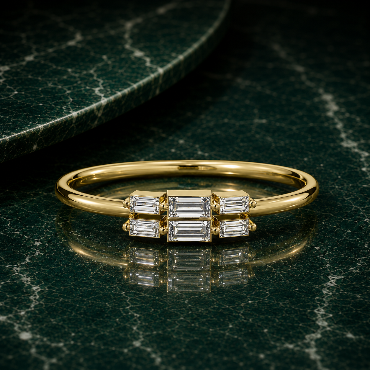 Minimalist Baguette Cluster Ring