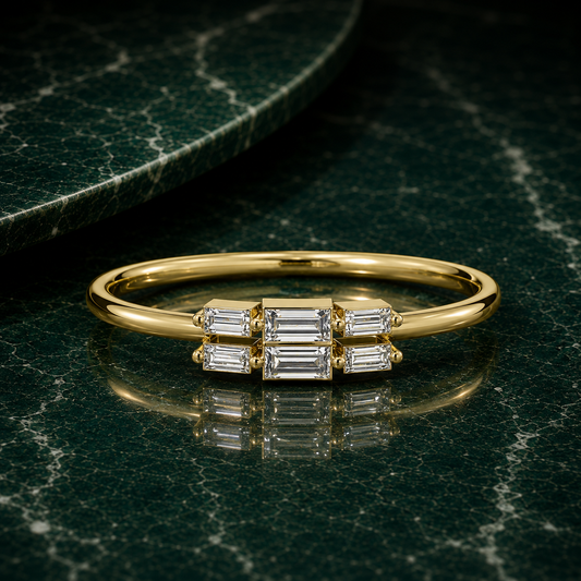 Minimalist Baguette Cluster Ring