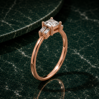 Princess & Baguette Diamond Ring