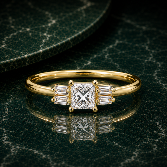 Princess & Baguette Diamond Ring