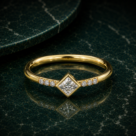 Kite-Set Princess Diamond Ring