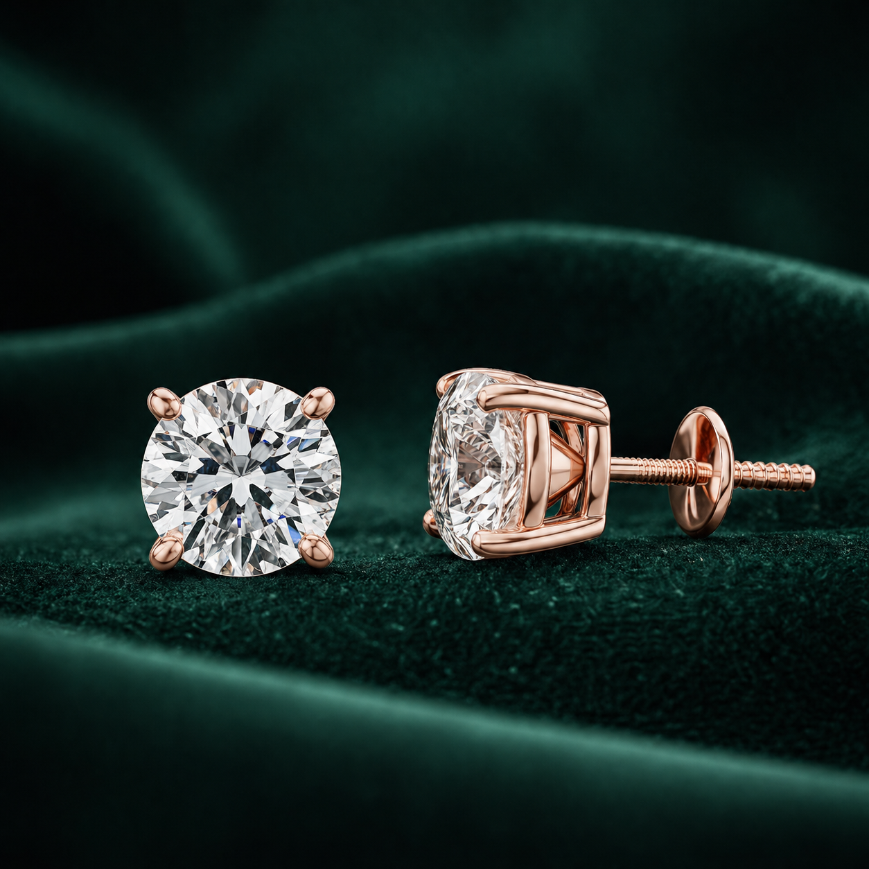 Classic Round Diamond Stud Earrings