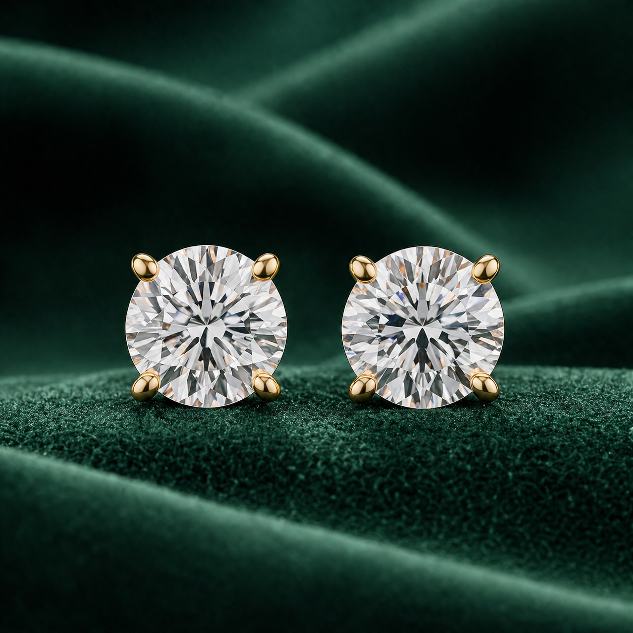 Classic Round Diamond Stud Earrings