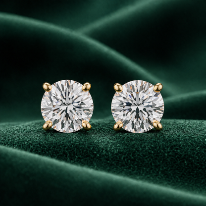 Classic Round Diamond Stud Earrings