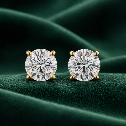 Classic Round Diamond Stud Earrings
