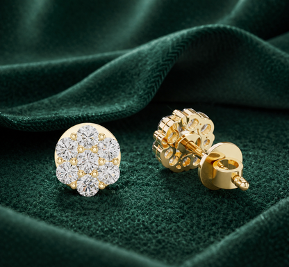 Celeste Bloom Diamond Cluster Stud Earrings