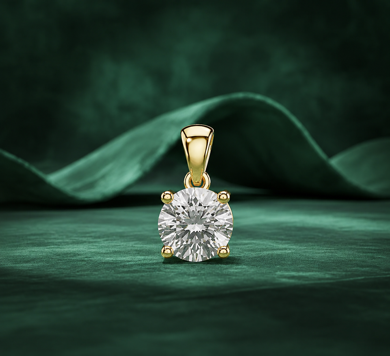 Solara Round Brilliant Diamond Pendant