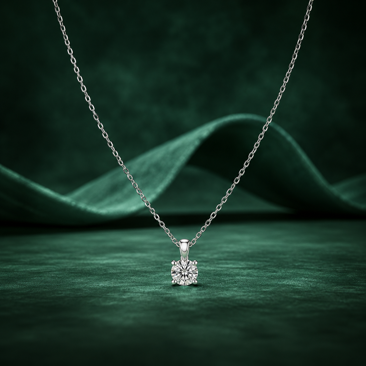 Solara Round Brilliant Diamond Pendant