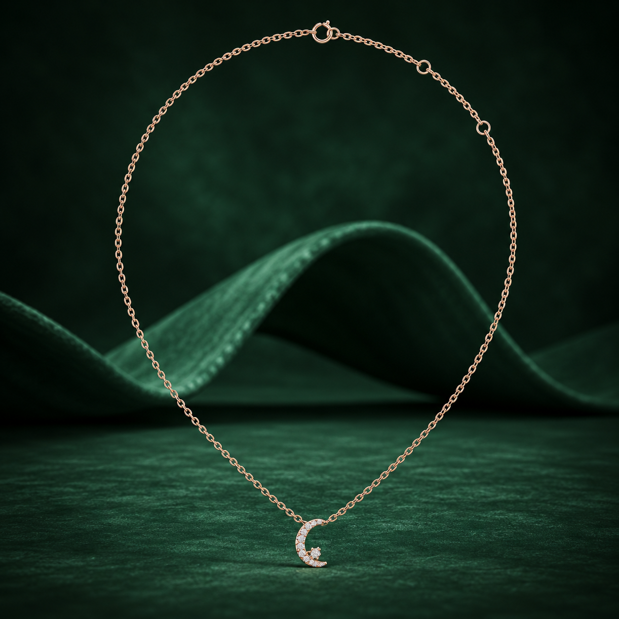 Luna Crescent Moon Diamond Pendant