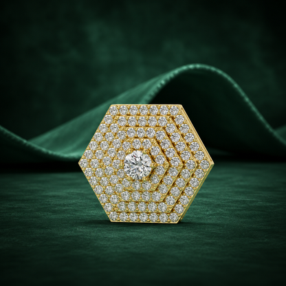 Celestia Hexagon Diamond Medallion Pendant