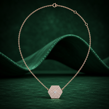 Celestia Hexagon Diamond Medallion Pendant