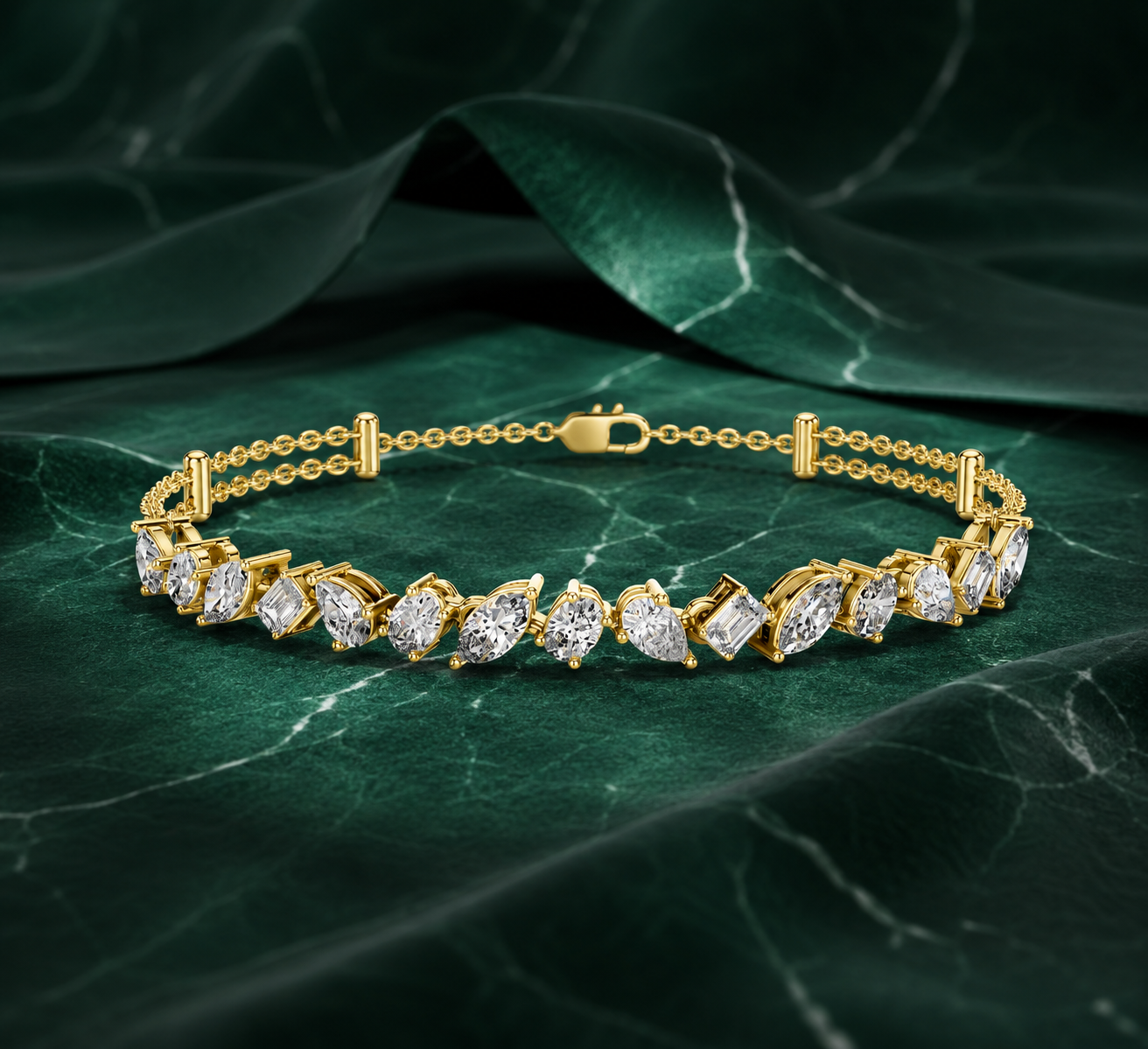 Aurora Allure Mixed-Cut Diamond Bracelet