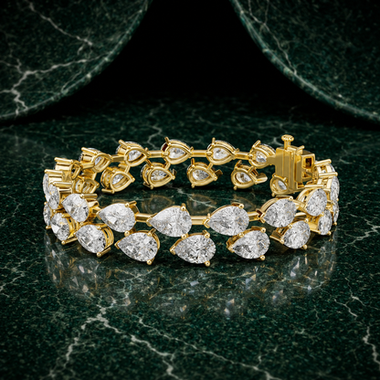 The Rosé Lumina Pear Diamond Cuff Bracelet