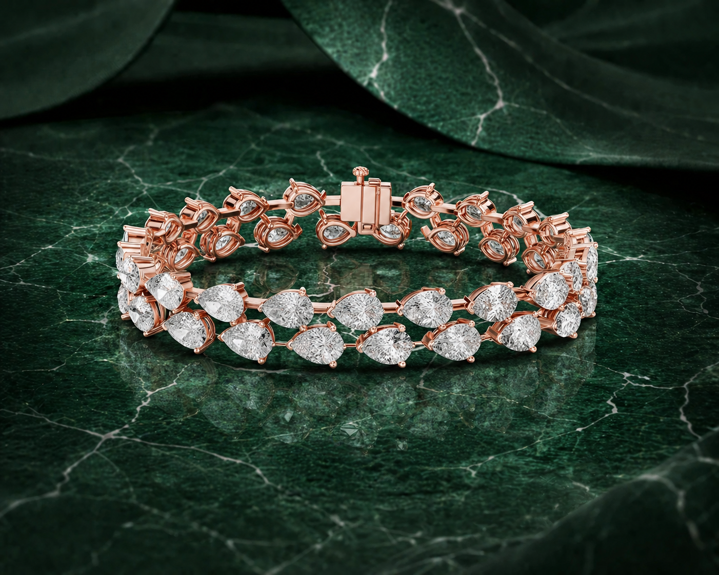 The Rosé Lumina Pear Diamond Cuff Bracelet