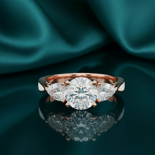 Regal Trilliance Round & Trillion Three-Stone Ring