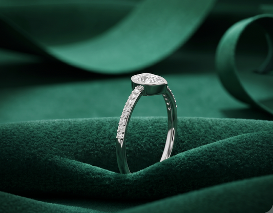 Elegant Bezel-Set Pear Diamond Ring | Delicate Teardrop Engagement Ring