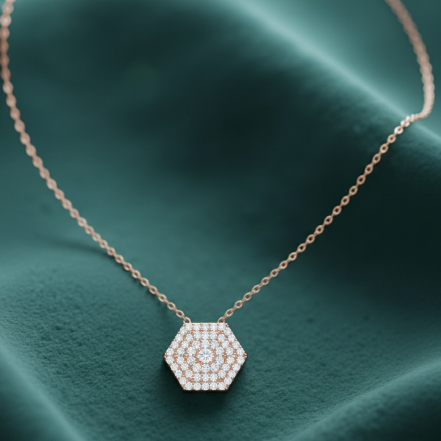 Celestia Hexagon Diamond Medallion Pendant