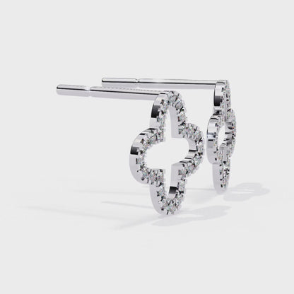 Open Clover Diamond Studs